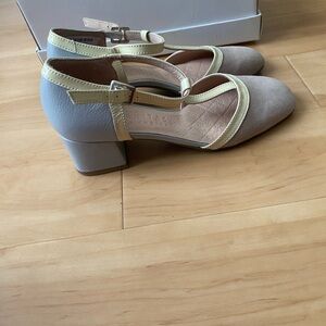 Hispanitas Light Blue and Baby Pink Women's Block Heel Shoes